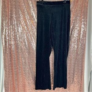 Ava & Viv Black Striped Velvet Flare Pants – Size 2X – Luxe Textured Stretch